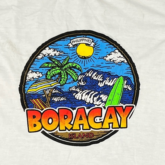 Boracay Philippines Y2K White Travel Tourism Destination Tshirt Crewneck - Picture 2 of 3